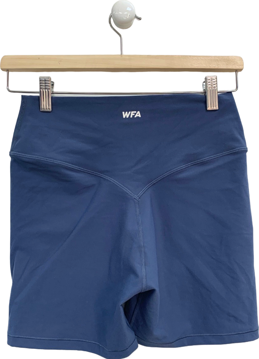 White Fox Active Navy Blue High-Waisted Workout Shorts UK M