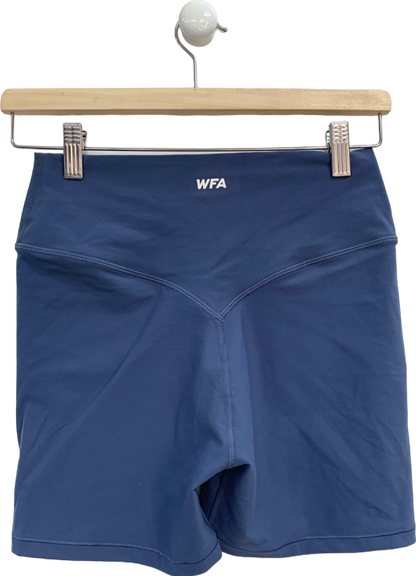 White Fox Active Navy Blue High-Waisted Workout Shorts UK M