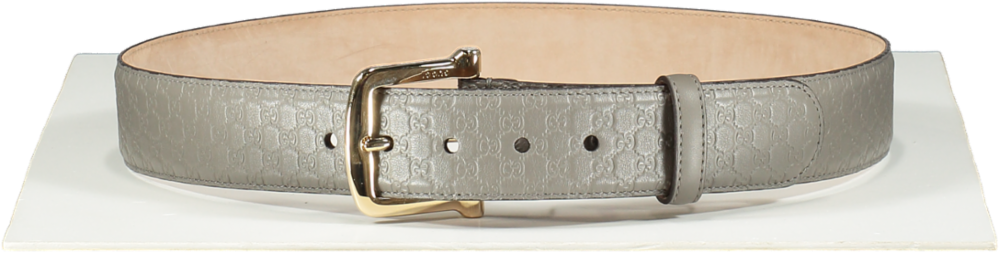 Gucci Beige Microguccissima Belt Greige / Gold Gg Logo Leather 90cm