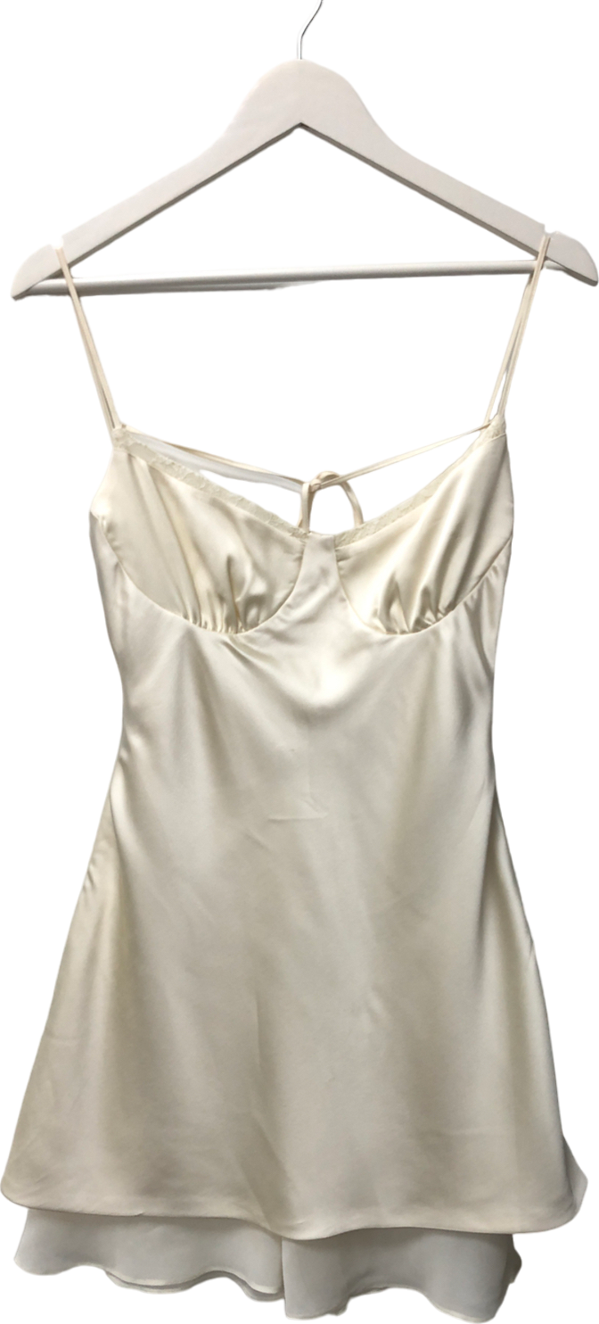 Mistress Rocks Cream Satin Slip Dress UK S
