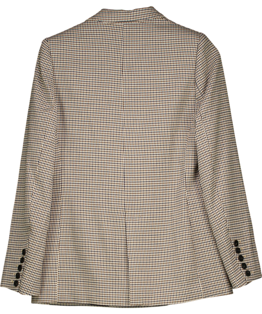 Mint Velvet Brown Neutral Check Blazer UK 8