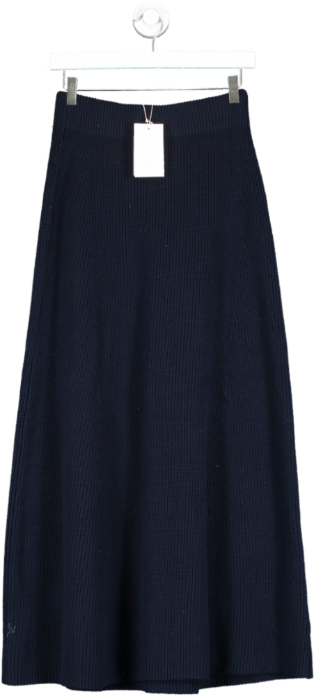 Aligne Blue Mysti Full Length Knitted Skirt UK S