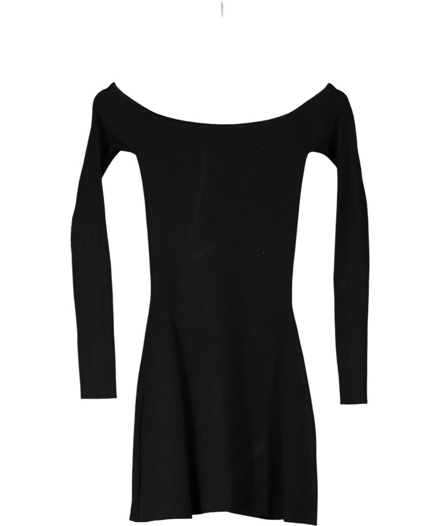 ZARA Black Long Sleeve Off The Shoulder Mini Dress UK S