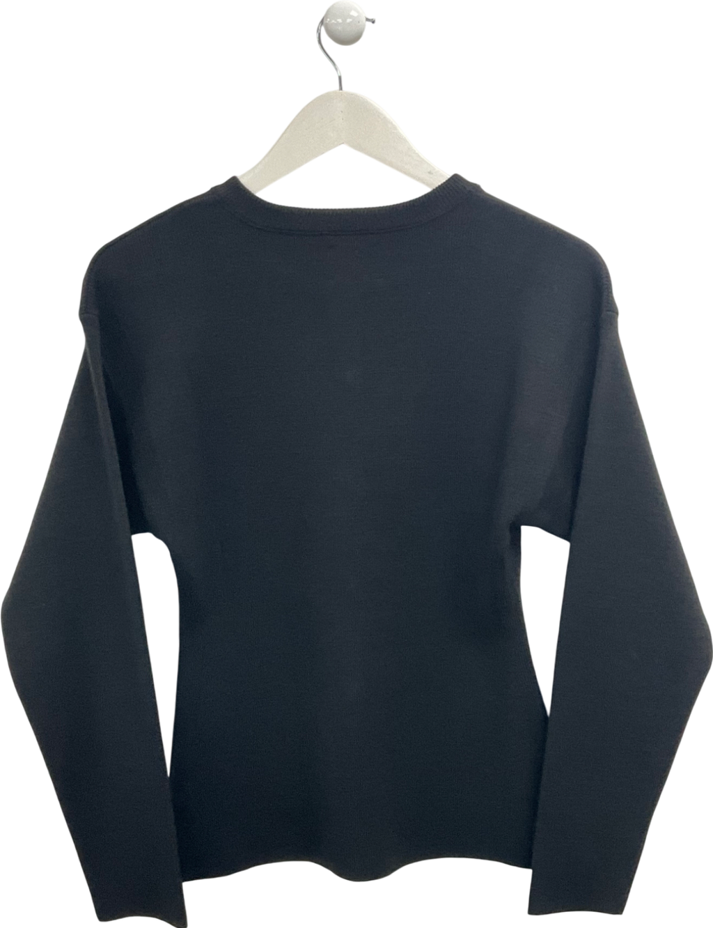 ASOS Black Knitted Structured Crew Neck Cardigan With Gold Buttons UK XS