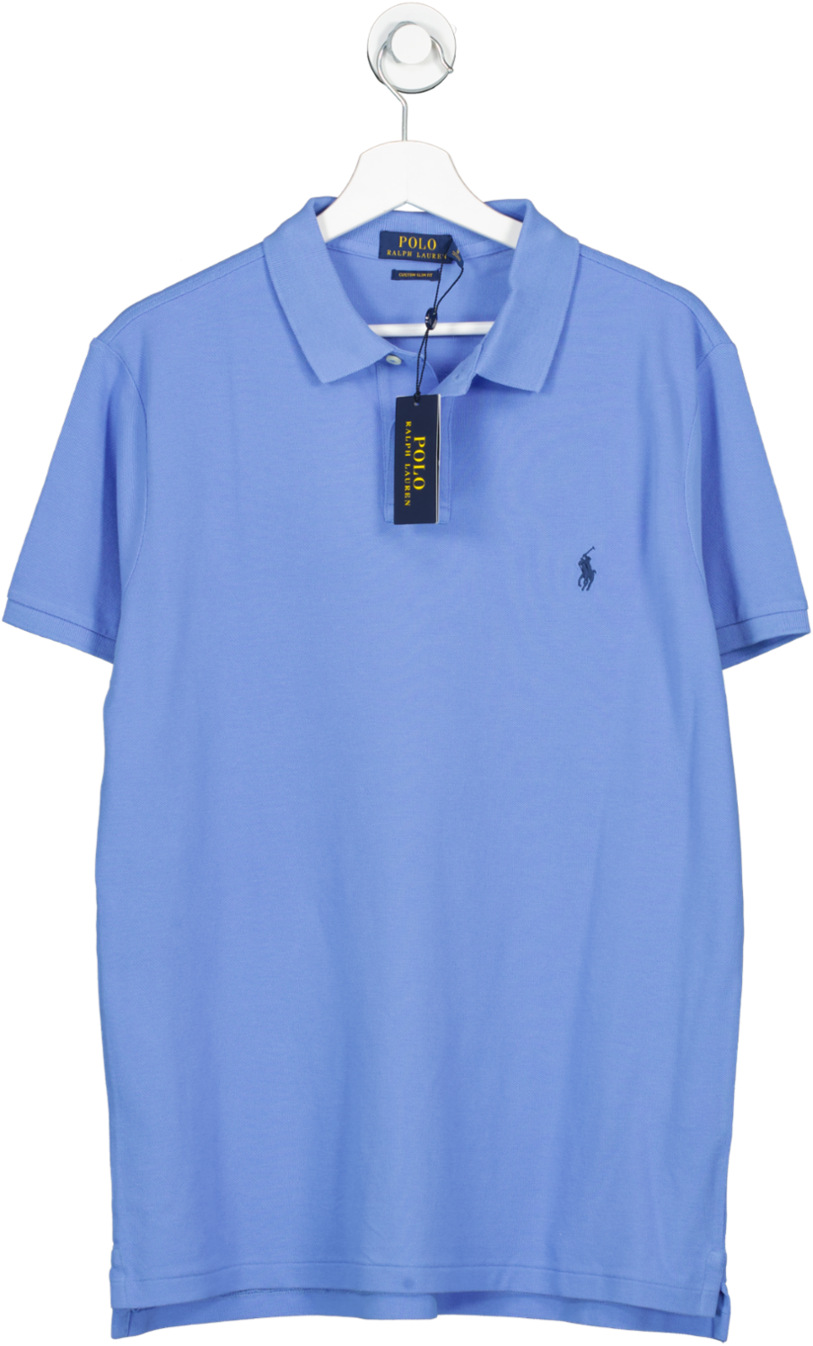 Polo Ralph Lauren Blue Custom Slim Fit Polo Shirt UK L