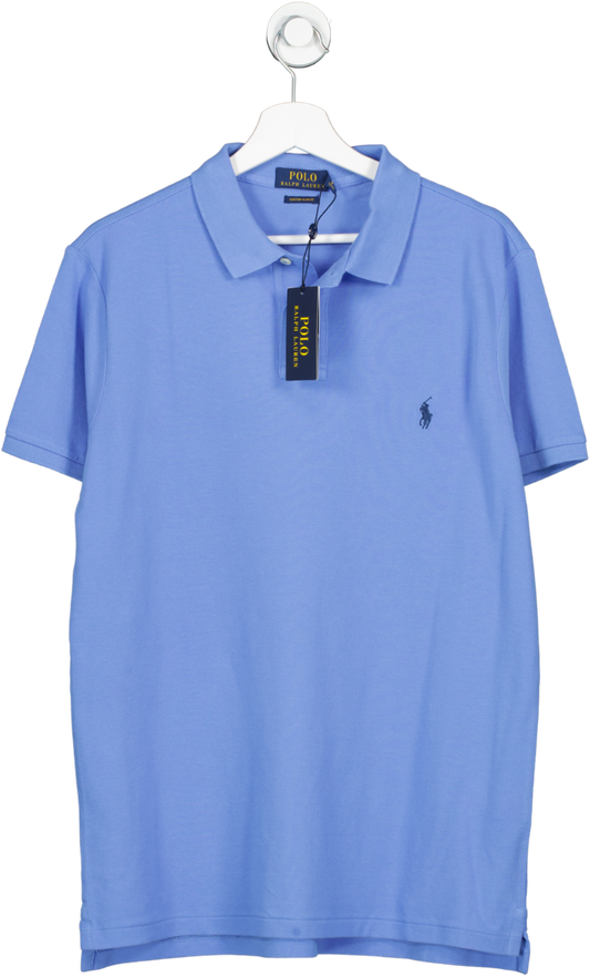 Polo Ralph Lauren Blue Custom Slim Fit Polo Shirt UK L