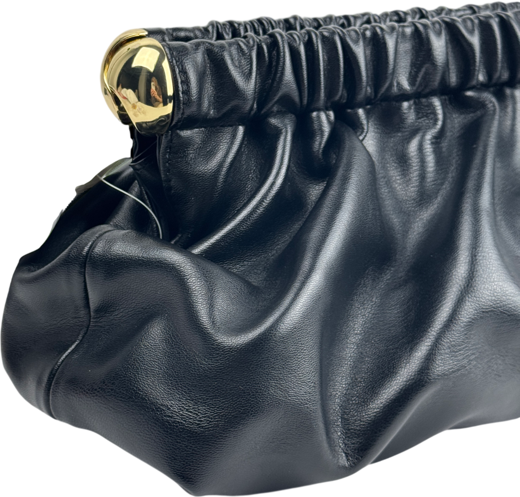 H&M Black / Gold East West Long Coated Clutch Bag One Size