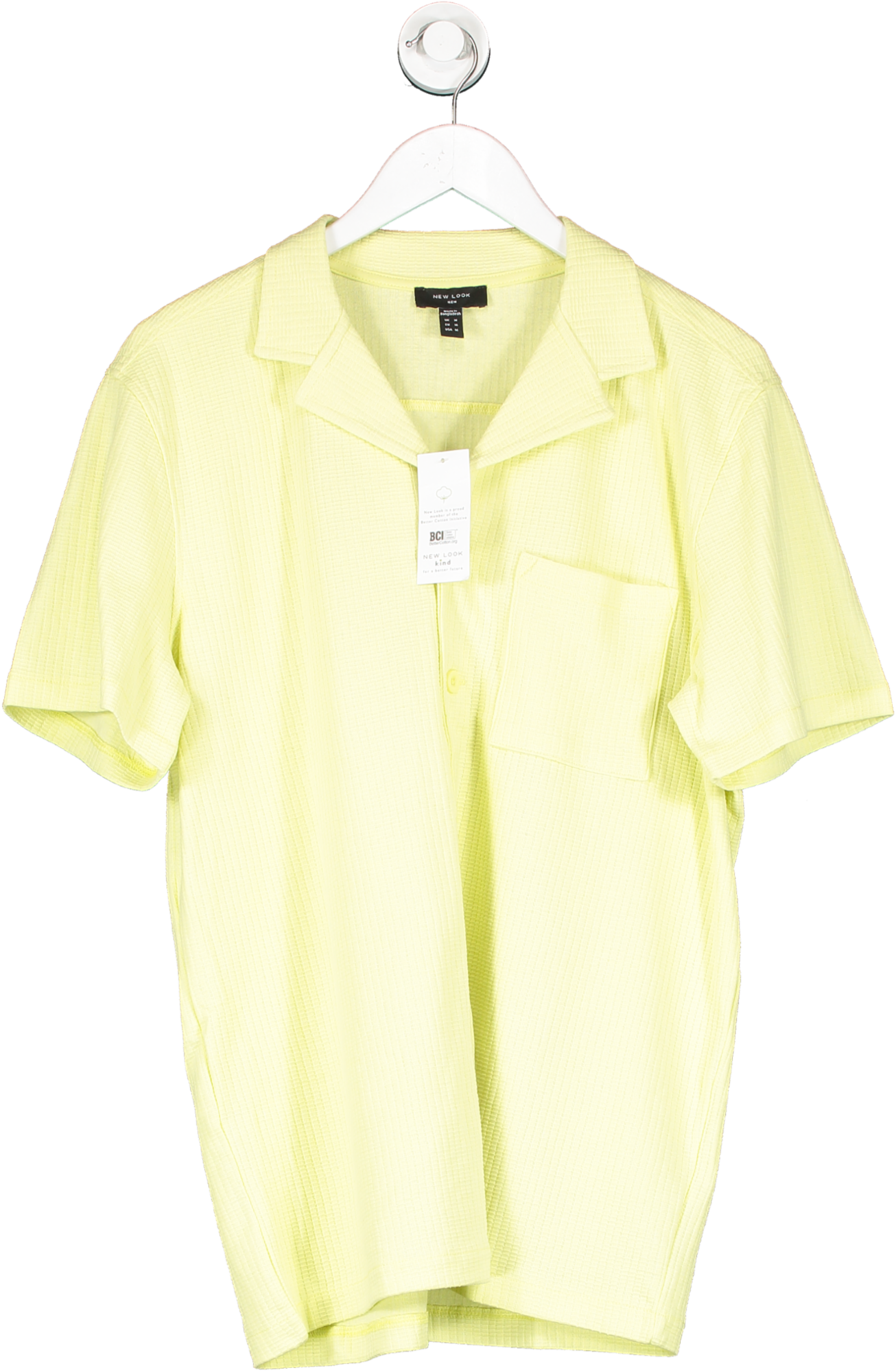 newlook Green Waffle Short Sleeve Shirt UK M