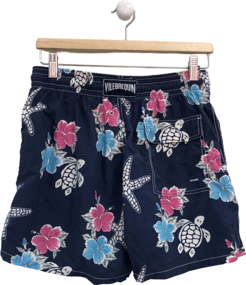 Vilebrequin Navy Floral Turtles Swim Shorts UK M