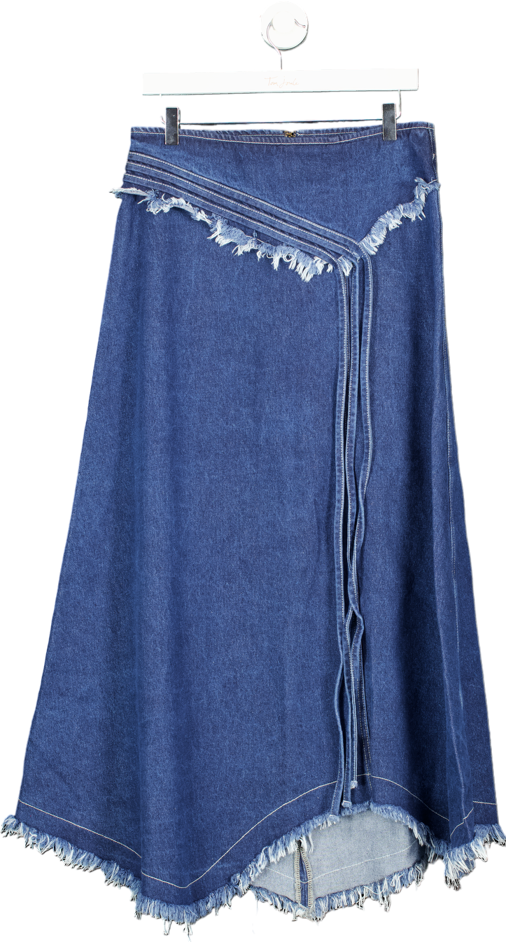 Lioness Blue Denim Maxi Skirt XS