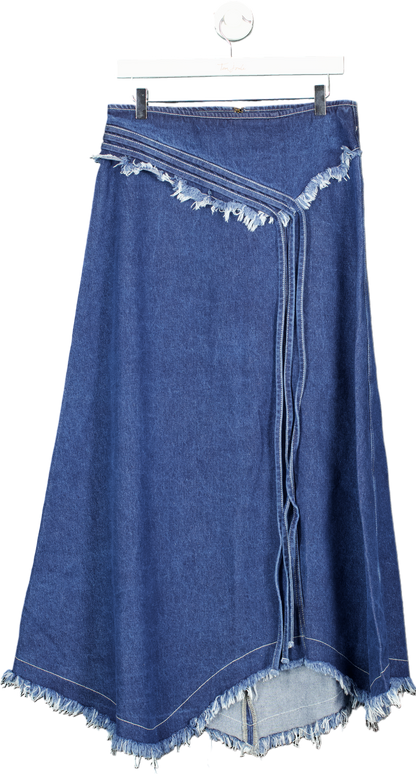 Lioness Blue Denim Maxi Skirt XS