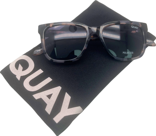 Quay Tortoiseshell WIRED Polarised Sunglasses in case