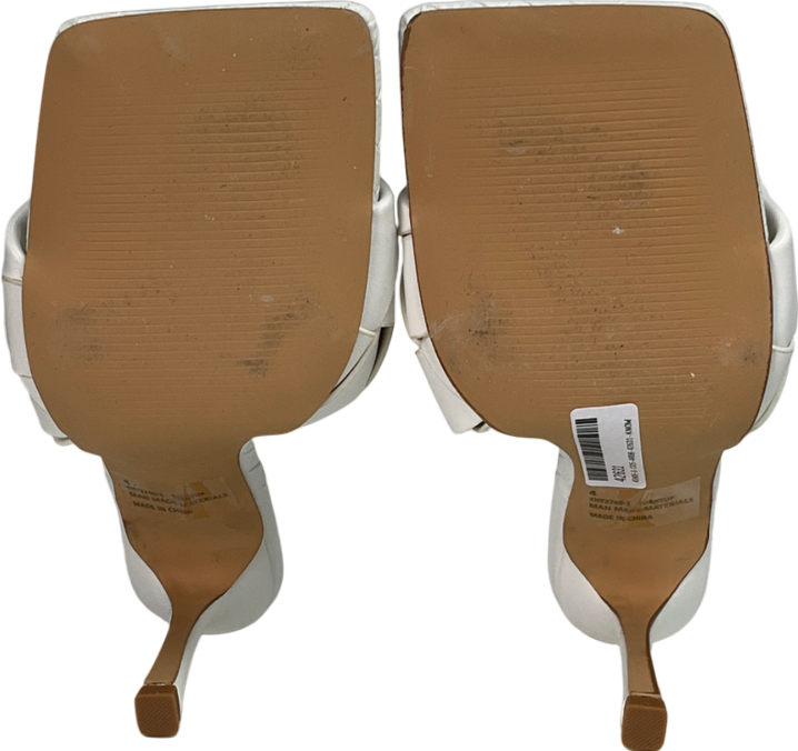 Ego White Square Toe Heel UK 4 EU 37 👠