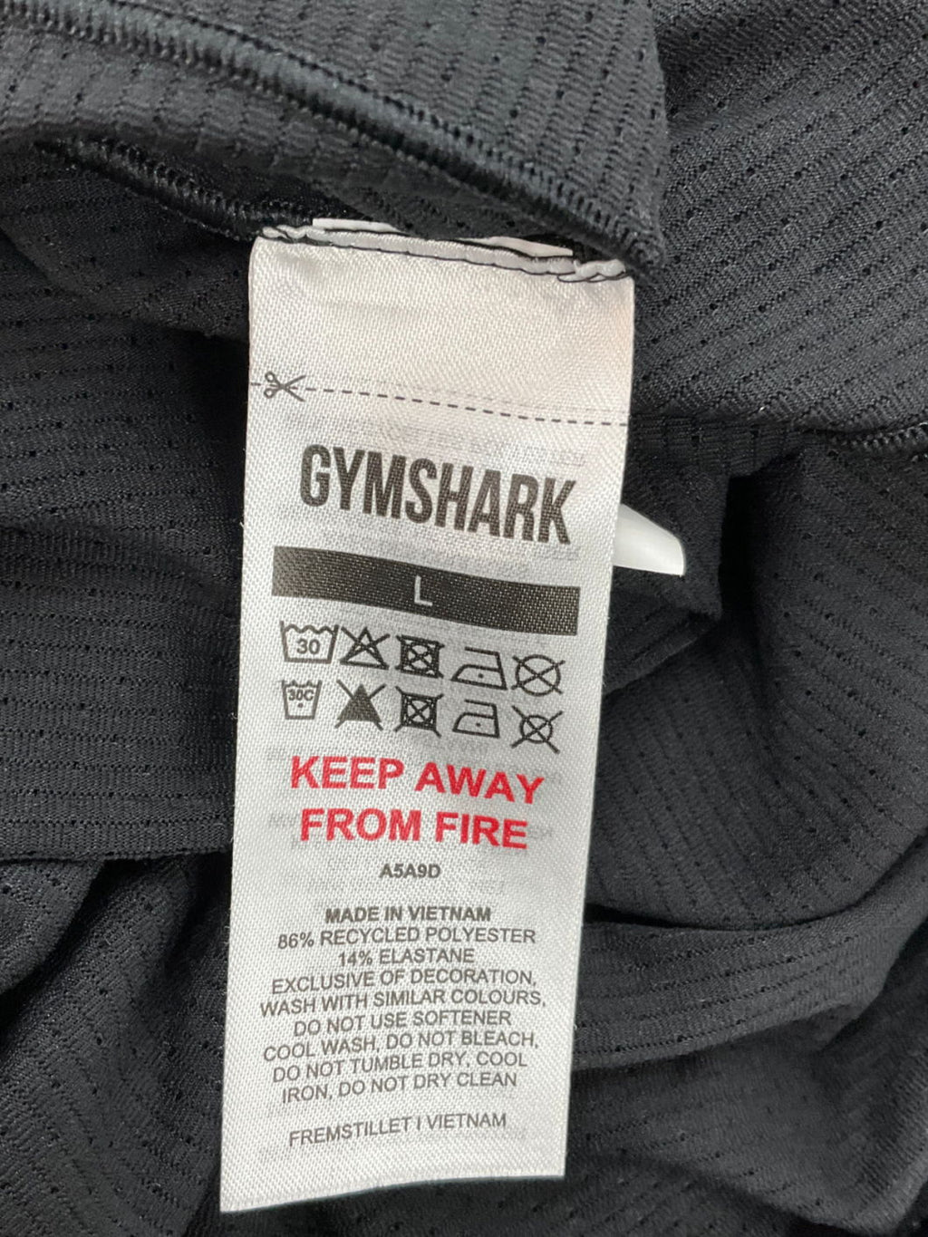 gymshark Black Tank Top UK L