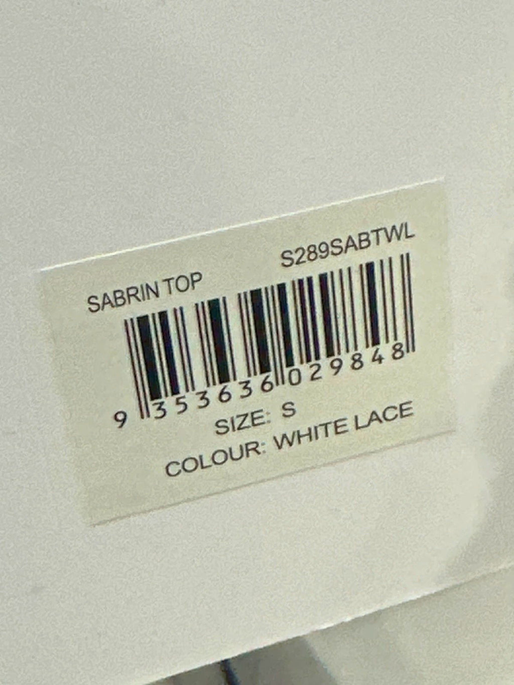 With Jean White Sabrin Top UK S