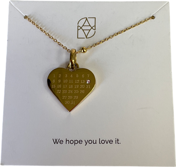 Abbott Lyon Metallic Heart Calendar Necklace