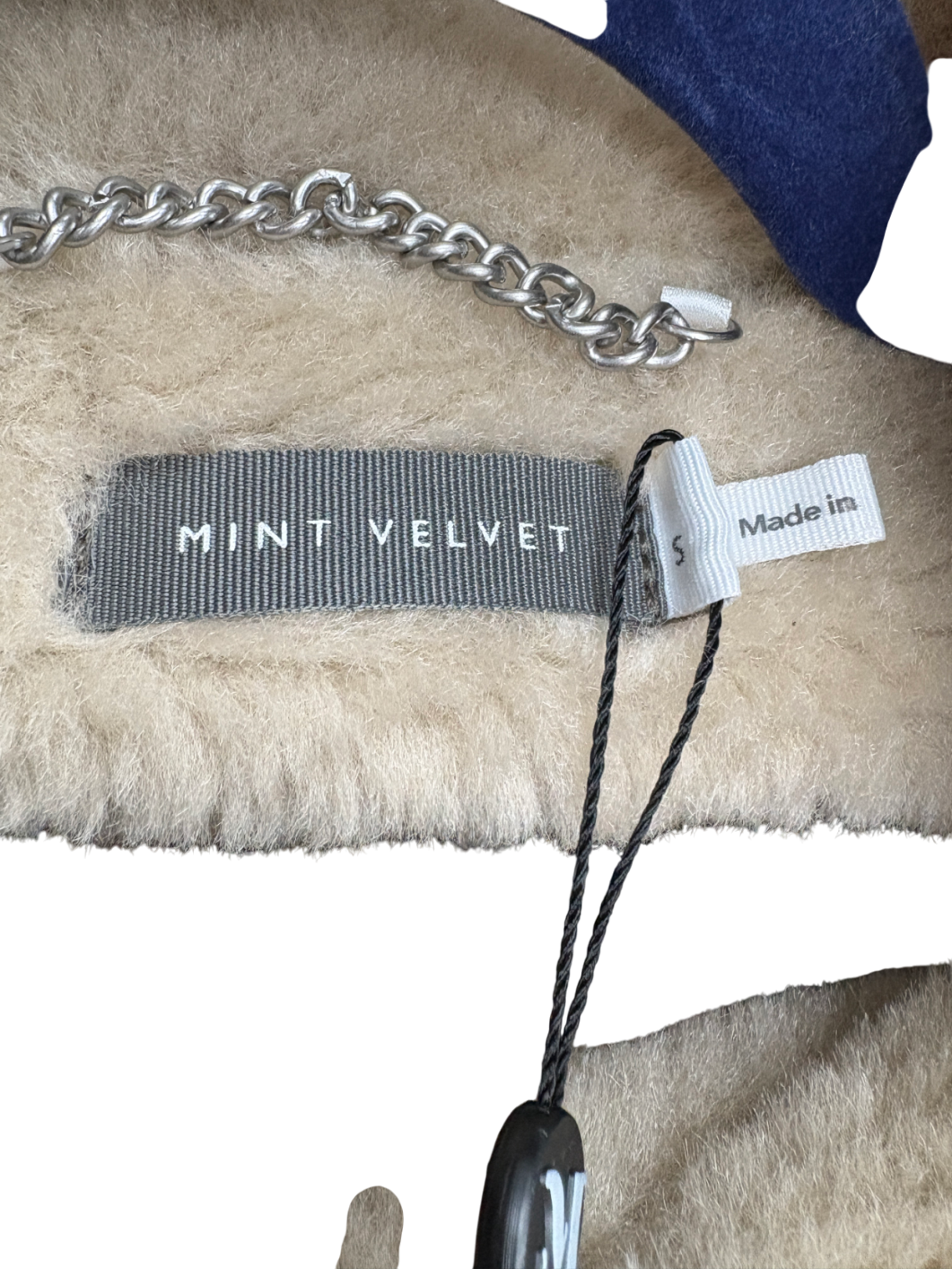 Mint Velvet Brown Stand Collar Aviator Jacket UK S