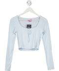 edikted Blue Lorey Lacey Knit Top UK S