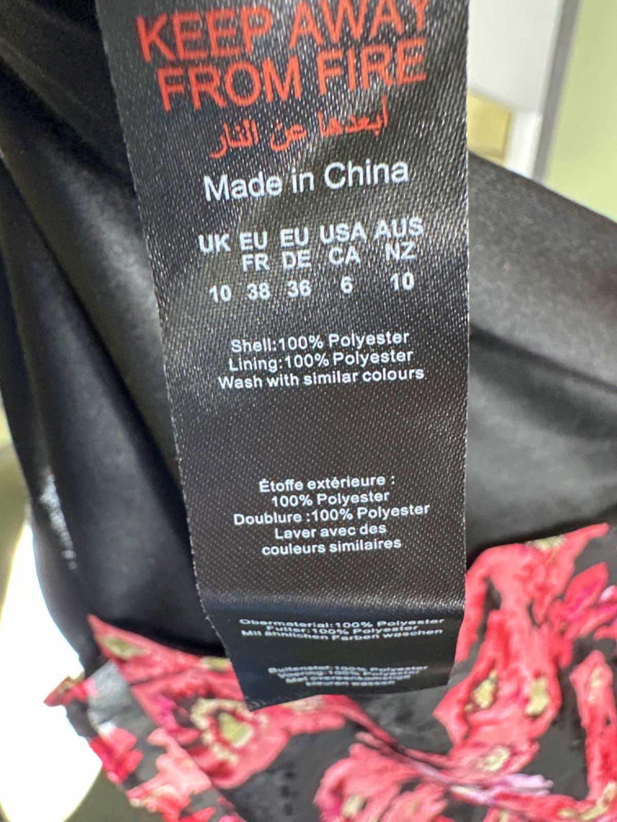 Boohoo Black and Pink Floral Maxi Dress UK 10