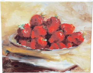 Artfully Walls Summer Strawberries Oil On Canvas Print By Georgesse Gomez