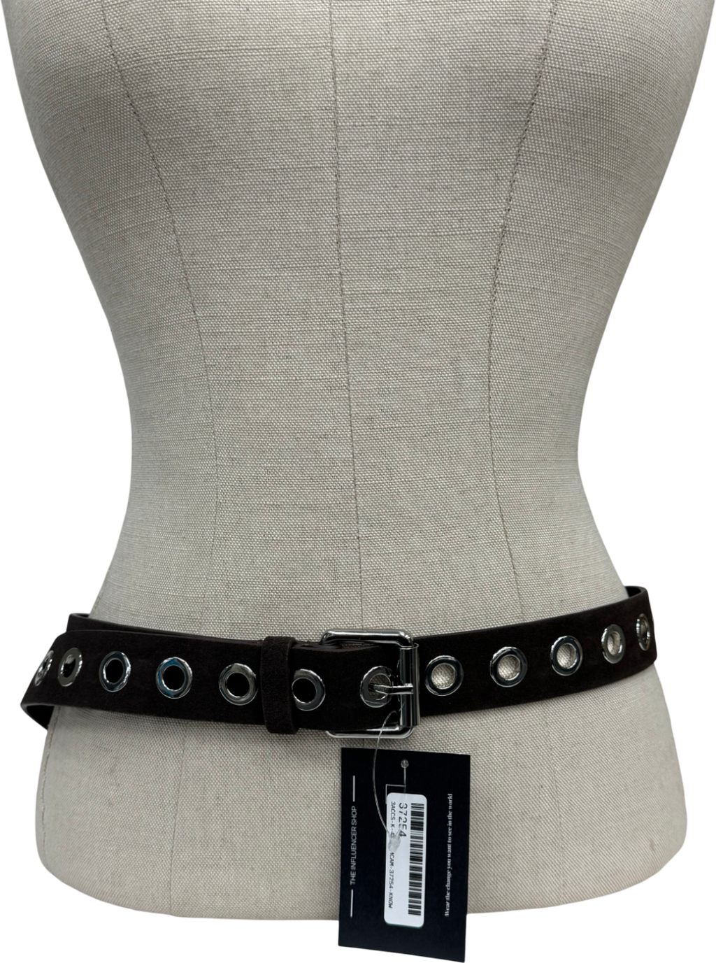 Mint Velvet Black Eyelet Leather Belt UK M/L