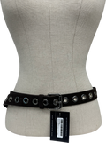 Mint Velvet Black Eyelet Leather Belt UK M/L