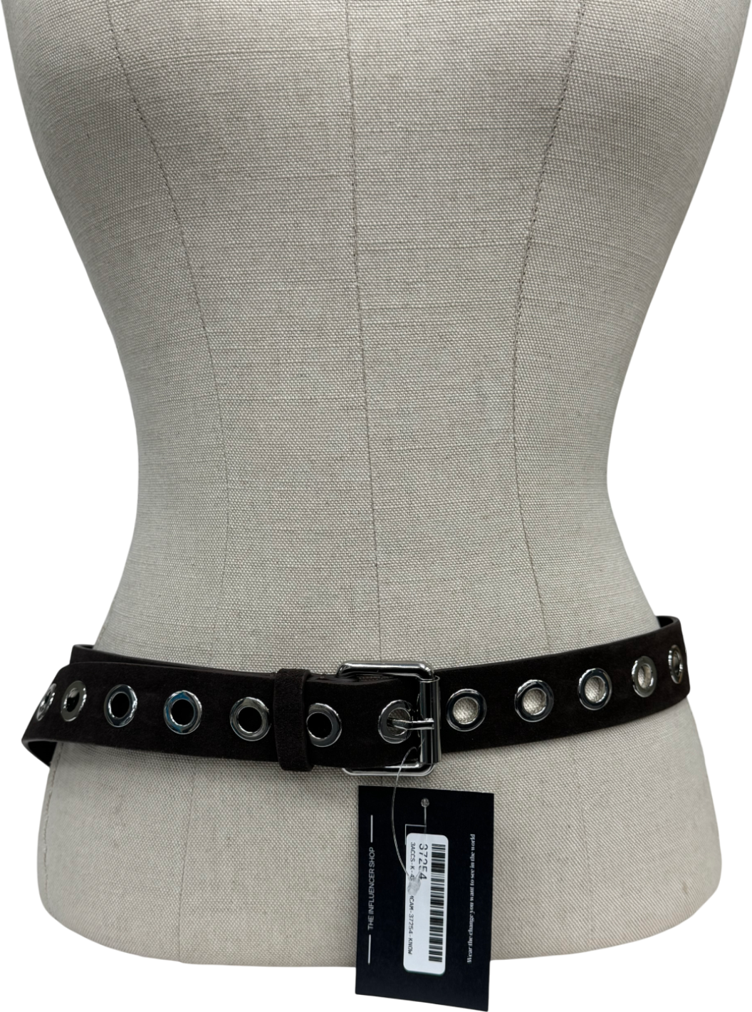 Mint Velvet Black Eyelet Leather Belt UK M/L