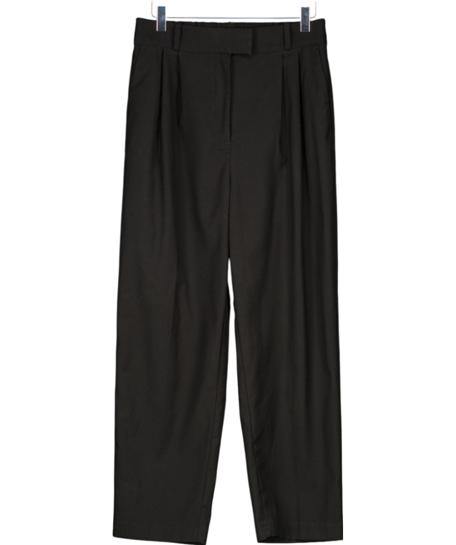 H&M Black Barrel Leg Trousers UK 12
