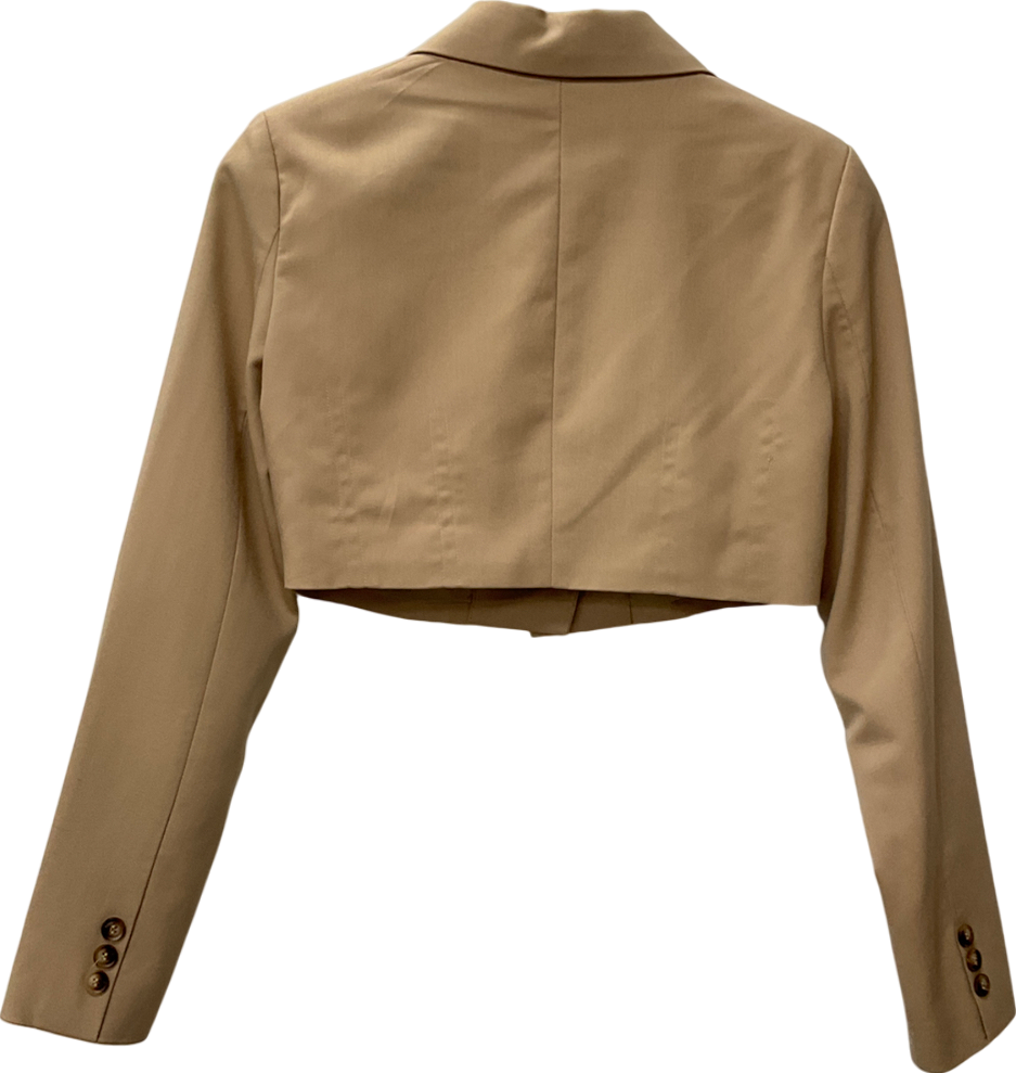 AsYou Beige Cropped Blazer In Tan UK 10