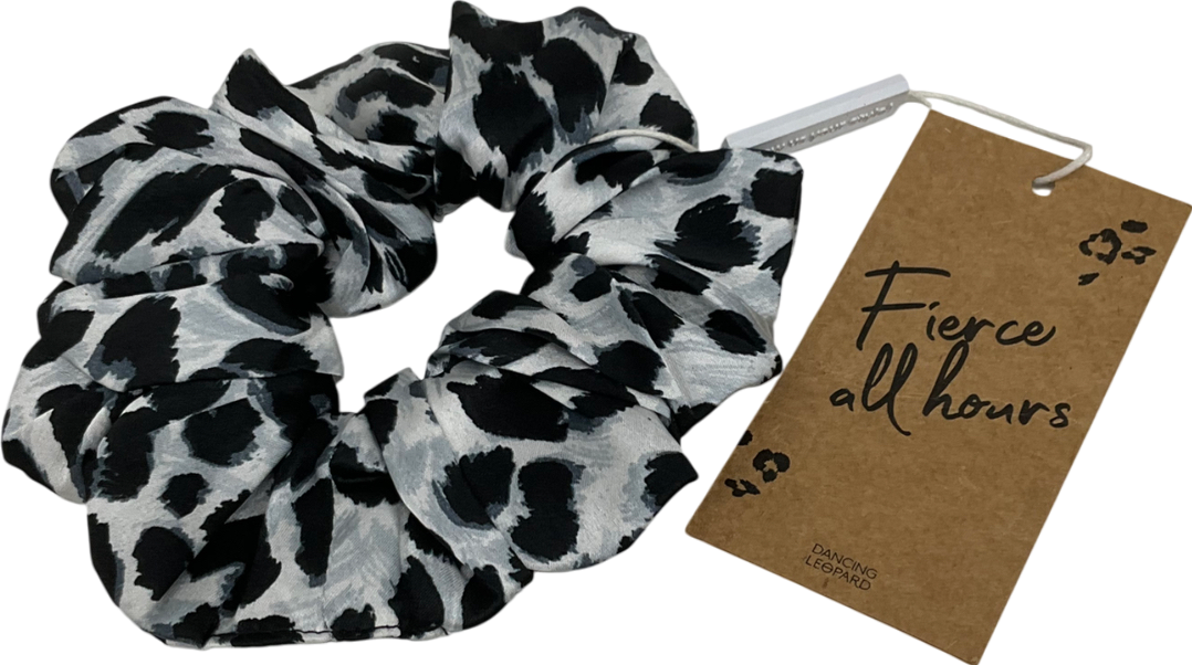 Dancing Leopard Black Leopard Print Scrunchie