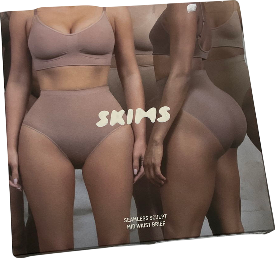 SKIMS Seamless Sculpt Mid Waist Brief - Clay UK S