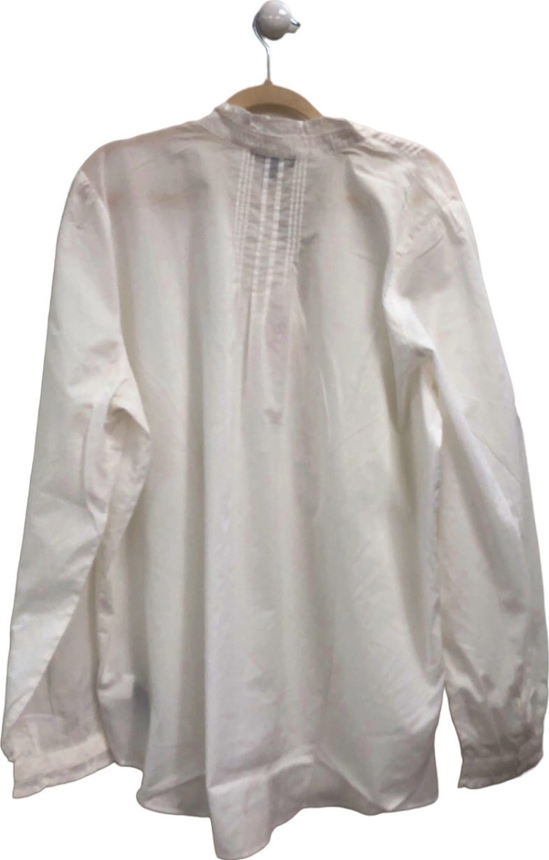 NYDJ White cotton classic pleated detail tunic Blouse UK XL