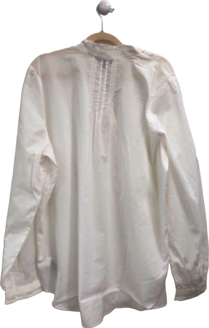 NYDJ White cotton classic pleated detail tunic Blouse UK XL