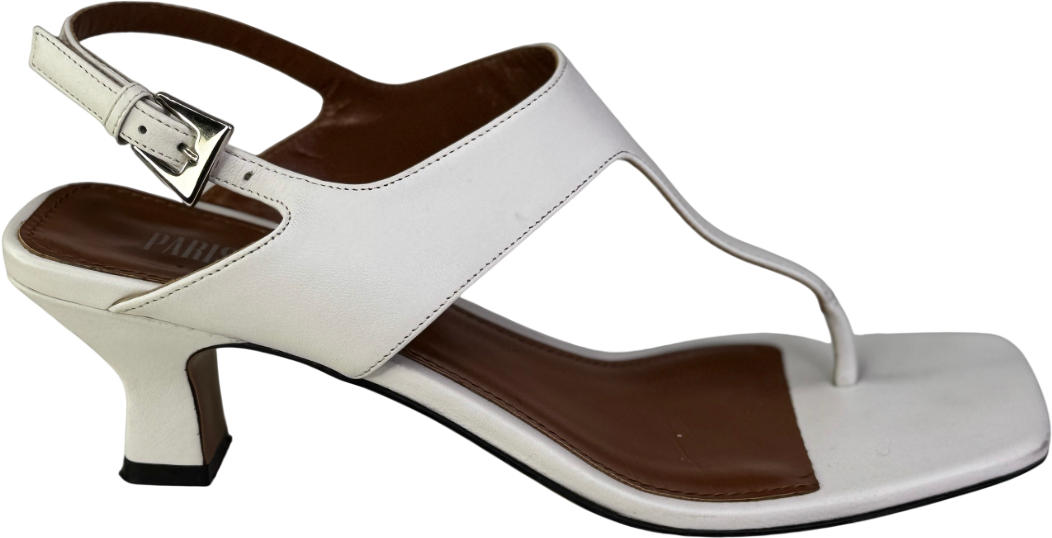 PARIS TEXAS White Portofino Leather Sandals UK 4.5 EU 37.5 👠
