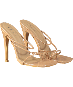 Chic Nude Strappy Heels UK 3 EU 36