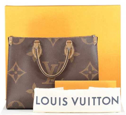 Louis Vuitton Brown Monogram Canvas M45321 Onthego Mm Tote Bag One Size