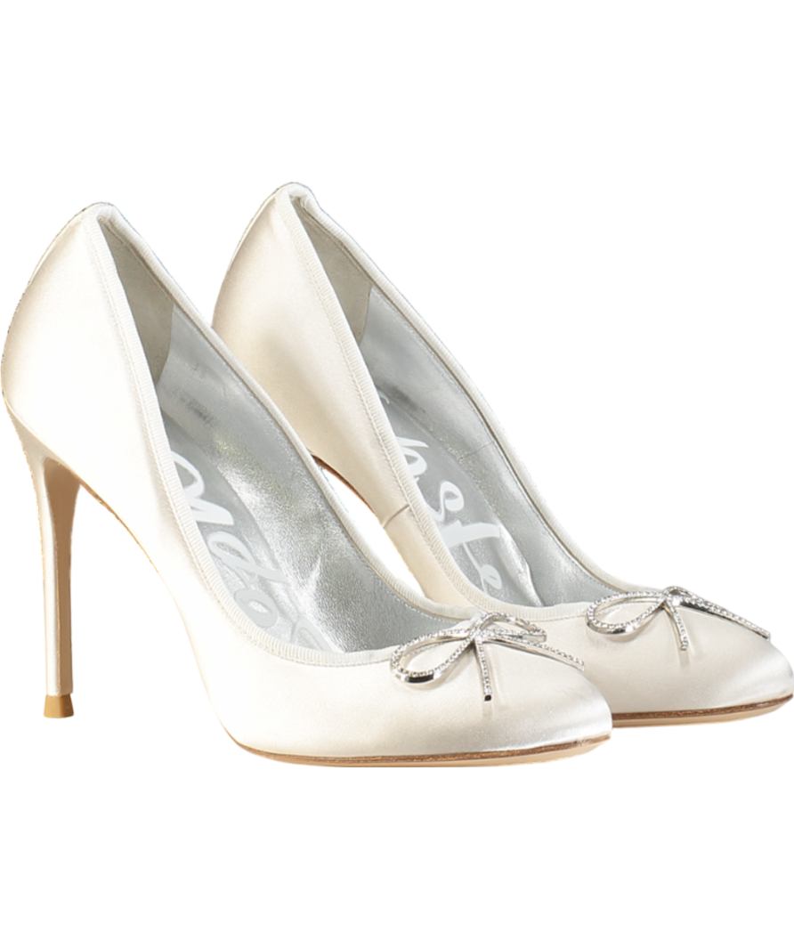 Sophia Webster White "Wifey for Lifey" Pirouette Bridal Heels UK 7 EU 40 👠