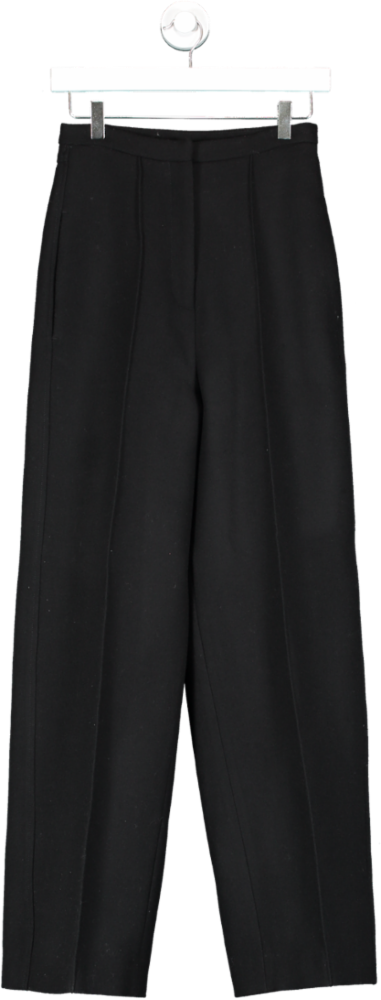 Totême Black Wool Seam Front Business Trousers UK 6