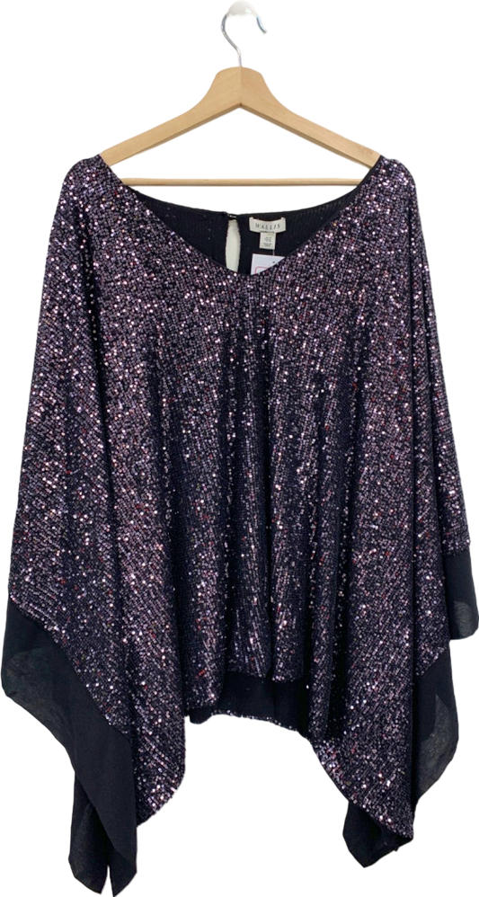 Wallis Black Sequin Poncho UK 24