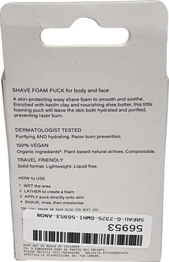 Nimbi Shea Butter Shave Foam Puck 50g