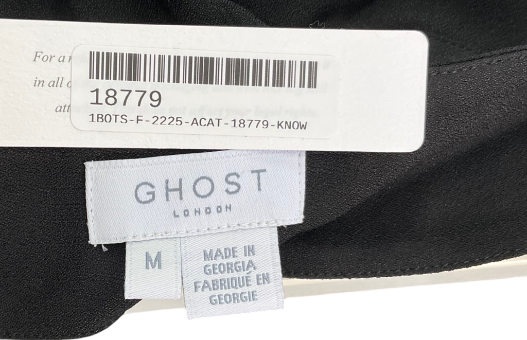 ghost Black Senna Crepe Wide Leg Trousers UK M