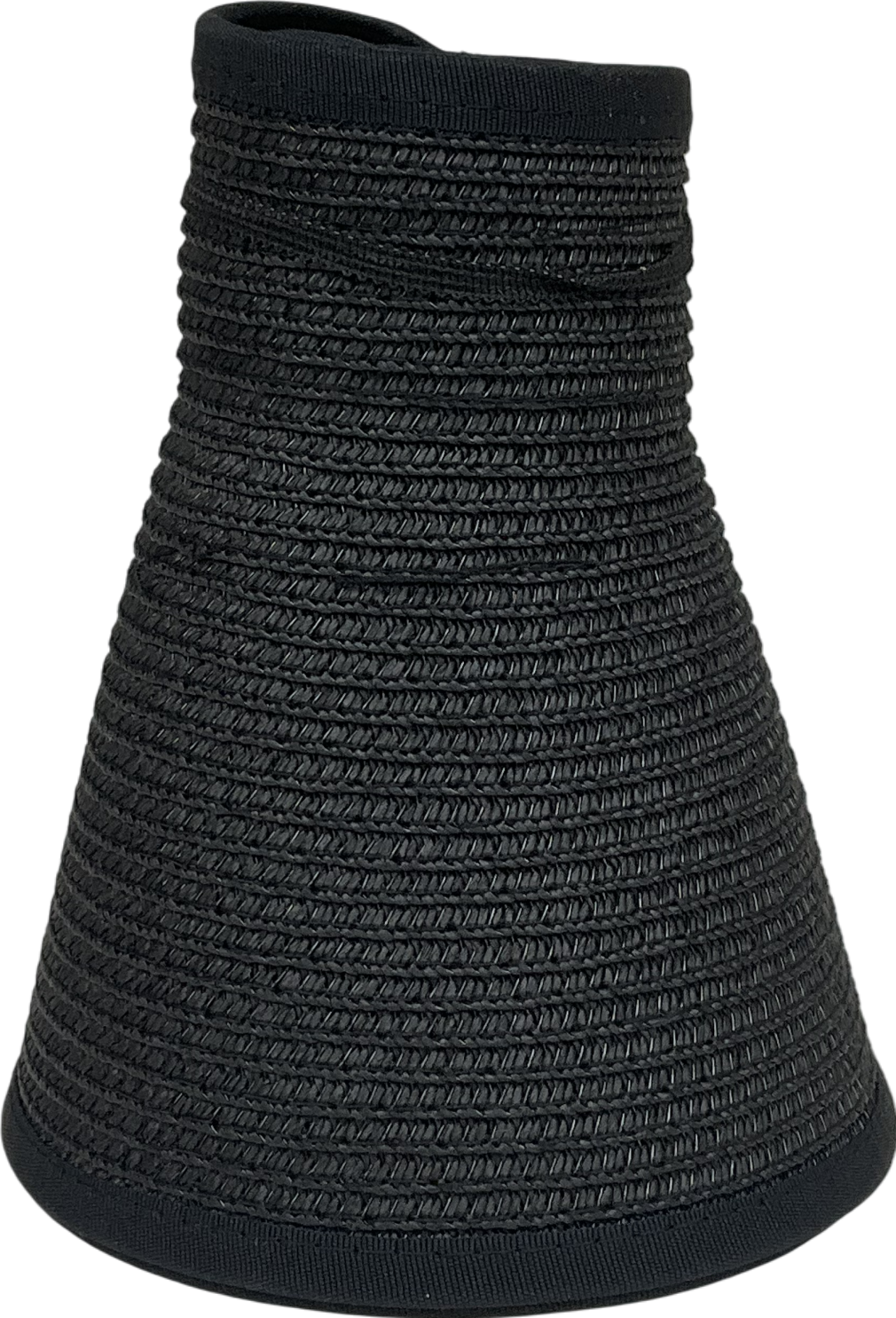 Black Sun Visor Hats For Women Wide Brim Straw Roll-up Ponytail Summer Beach Hat Uv Upf Packable Foldable Travel Summer One Size