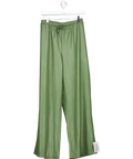 ASOS Green Leather Look Tie Waist Wide Leg Trousers UK 16