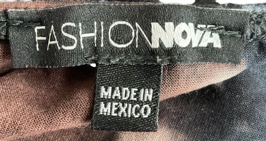 Fashion Nova Black Lost In The Desert Pant Set - Navy/combo UK S