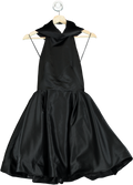 ALB Black Halter Neck Satin Dress UK 6