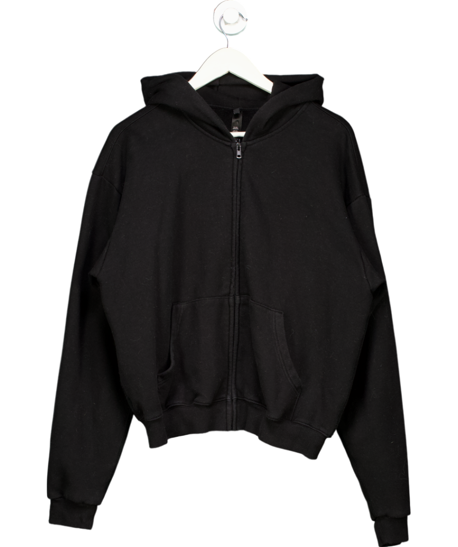 SKIMS Black Classic Zip Up Hoodie UK L