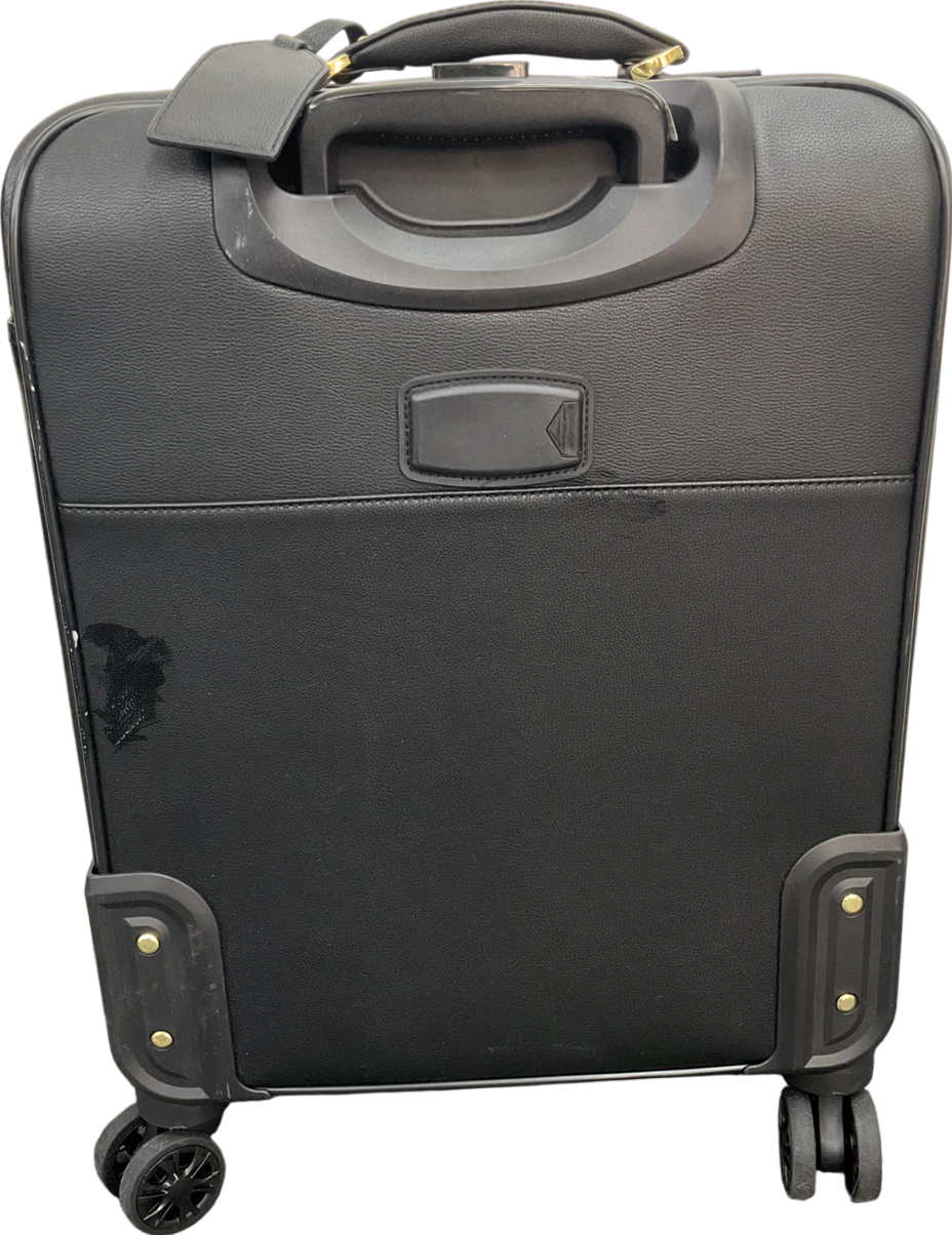 Katie Loxton Black Oxford Cabin Suitcase - Personalised "LW"