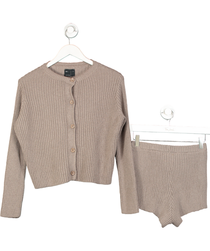ASOS 2-piece Brown Neat Fit Knitted Cardigan and shorts set UK S