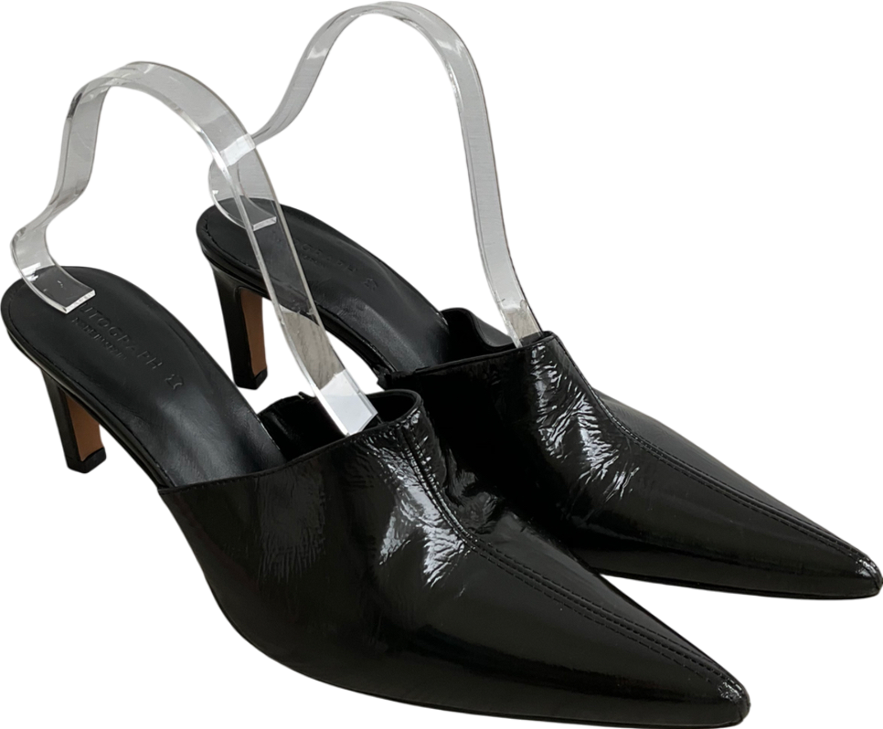 M&S Black Pointed Toe Slip On Heels UK 8 EU 41 👠