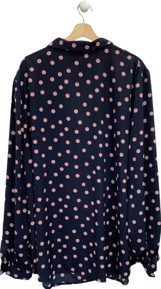 In The Style Black and Pink Polka Dot Button-Up Shirt UK 28